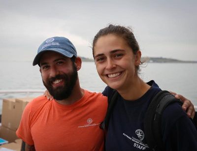 Elissa and Scotty, another employee of the Thompson Island Outward Bound Education Center