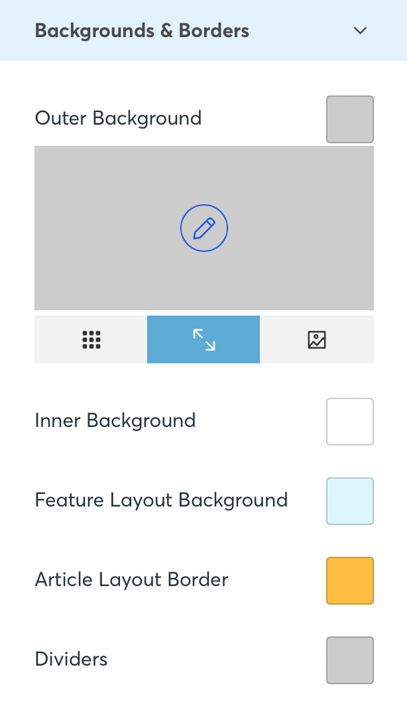 design tab color settings