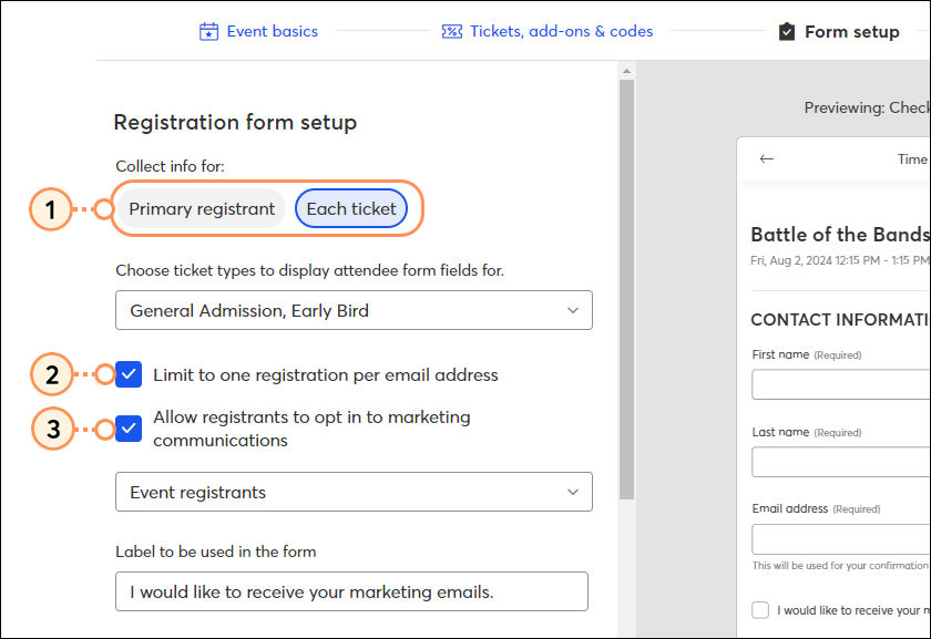 RegistrationFormSetup_CollectInfo_Limit_JMML_Steps1-3